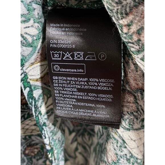 MORRIS & CO X H&M Women's Green Floral Crewneck Long Sleeve Top SZ 6 - Picture 10 of 11